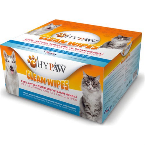 Hypaw Clean Wipes Kedi ve Köpekler için Temizleme ve Bakım Kesesi  Kutu