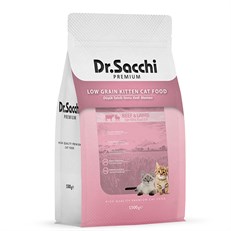 Dr.Sacchi Premium Düşük Tahıllı Sığır ve Kuzu Etli Yavru Kedi Maması