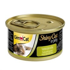 Gimcat Shinycat Tuna Balıklı Çimenli Yetişkin Konserve Kedi Maması