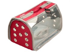 Lepus Flybag Şeffaf Kedi Köpek Taşıma Çantası Kırmızı 25x40x25h