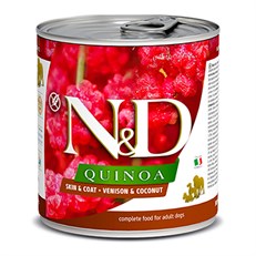 N&D Quinoa Skin Geyik ve Hindistan Cevizli Konserve Köpek Maması