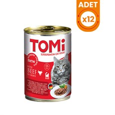 Tomi Sığır Etli Yetişkin Konserve Kedi Maması 12x400 Gr