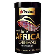 Tropical Softline Africa Carnivore Afrika Balıkları için Batan Yumuşak Taneli Cips Balık Yemi