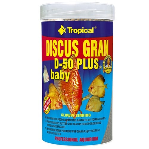 Tropical Discus Gran D-50 Plus Baby Yavru Discus Balıkları için Renklendirici Granül Balık Yemi