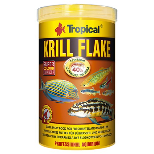 Tropical Krill Flakes Tropikal Balıklar için Krill İçerikli Pul Balık Yemi